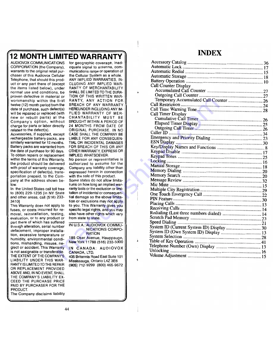 Audiovox MVX501 Operating Instructions Manual Download Page 24