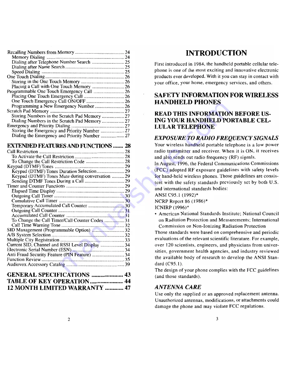 Audiovox MVX506 Operating Instructions Manual Download Page 3