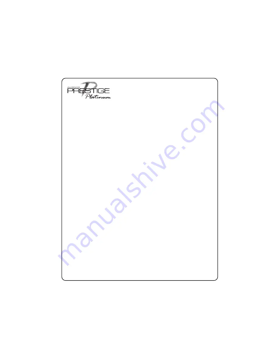 Audiovox Prestige Platinum APS-250-A Owner'S Manual Download Page 2