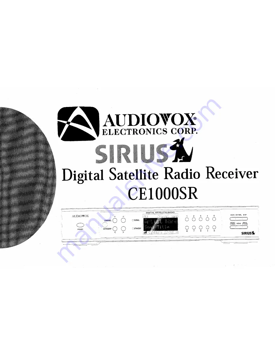 Audiovox SIRIUS CE1000SR User Manual Download Page 1