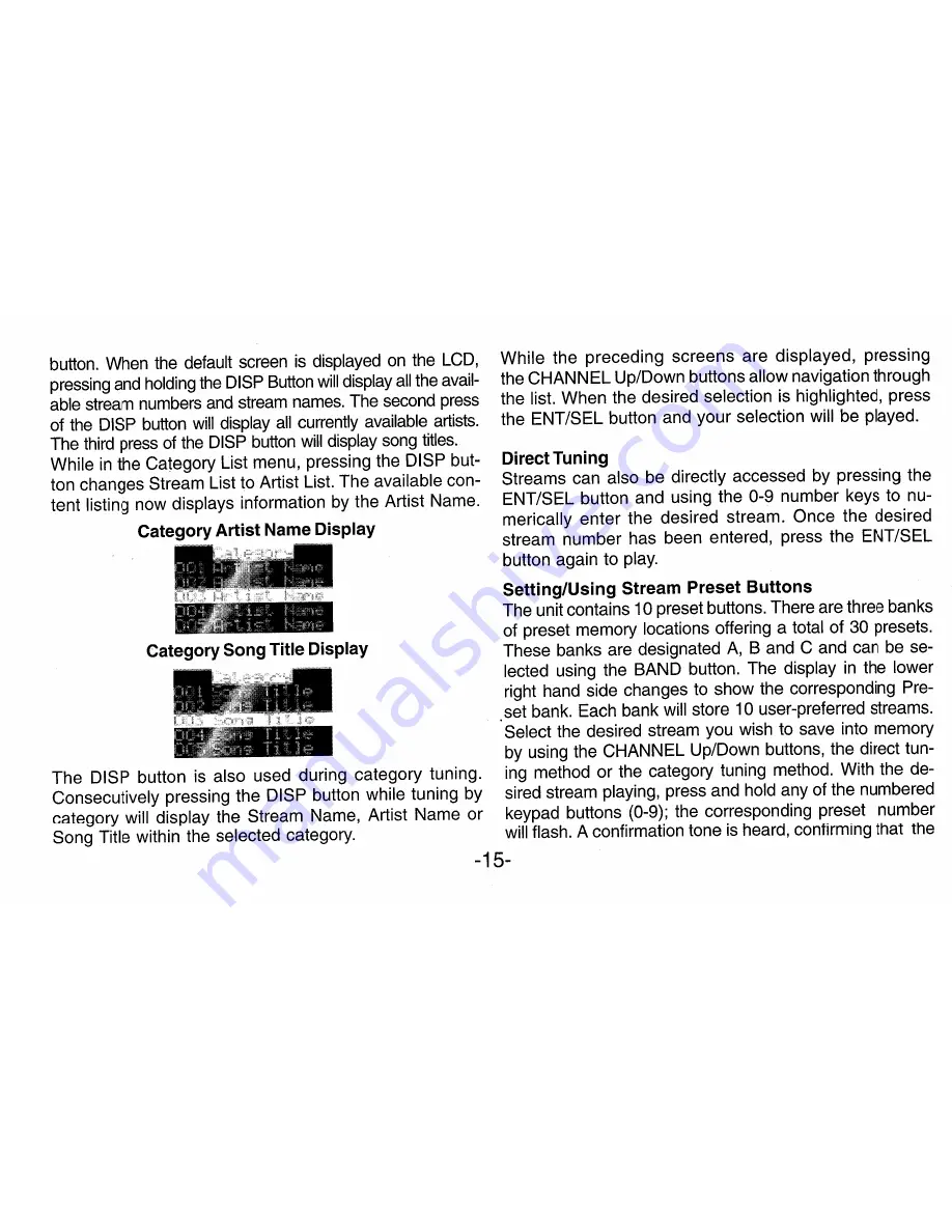 Audiovox SIRIUS CE1000SR User Manual Download Page 15