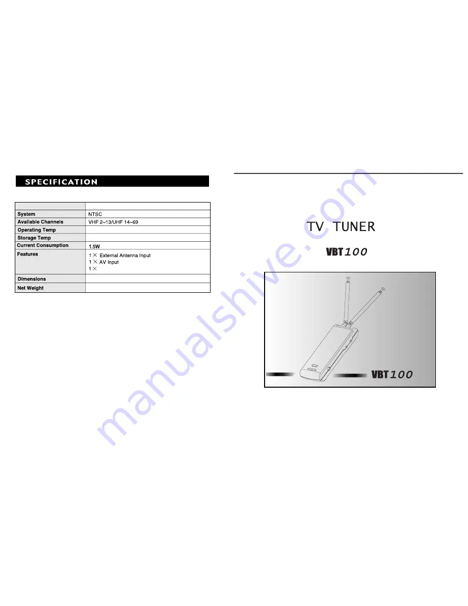 Audiovox VBT100 Owner'S Manual Download Page 1