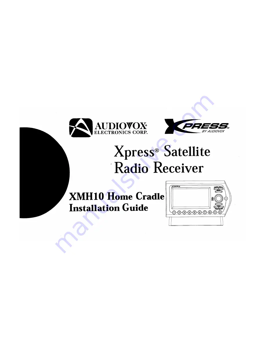 Audiovox XMH10 Home Cradle Installation Manual Download Page 1