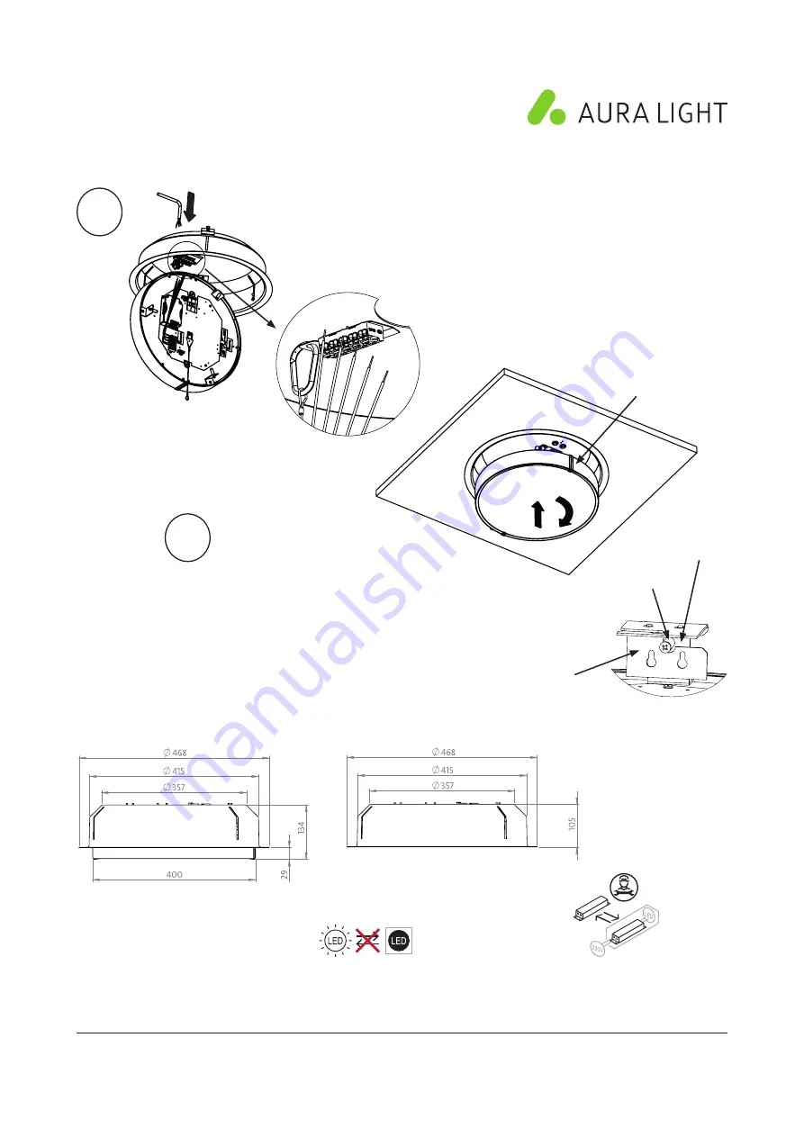 Aura Light Kvill RE Installation Manual Download Page 2