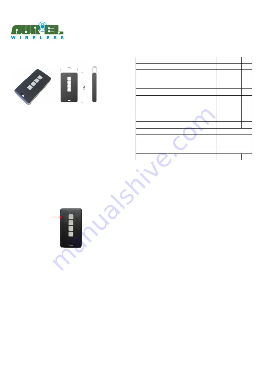 AUREL TX n RZ HCS 433 N Скачать руководство пользователя страница 1