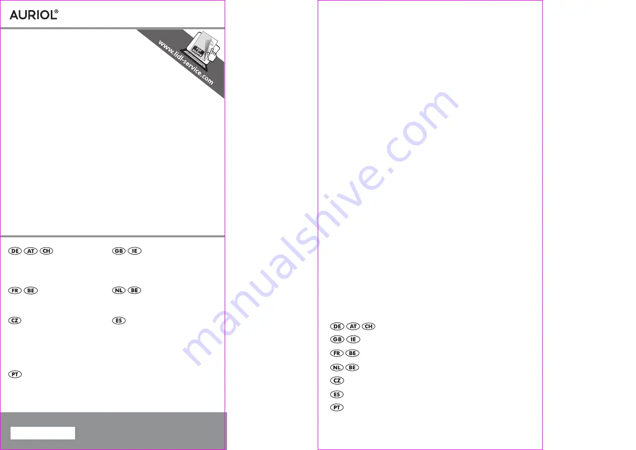 Auriol 296172 Usage And Safety Instructions Download Page 1