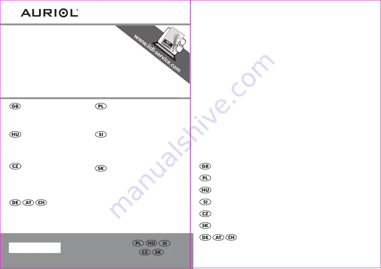 Auriol 4-LD3594 Usage And Safety Instructions Download Page 1