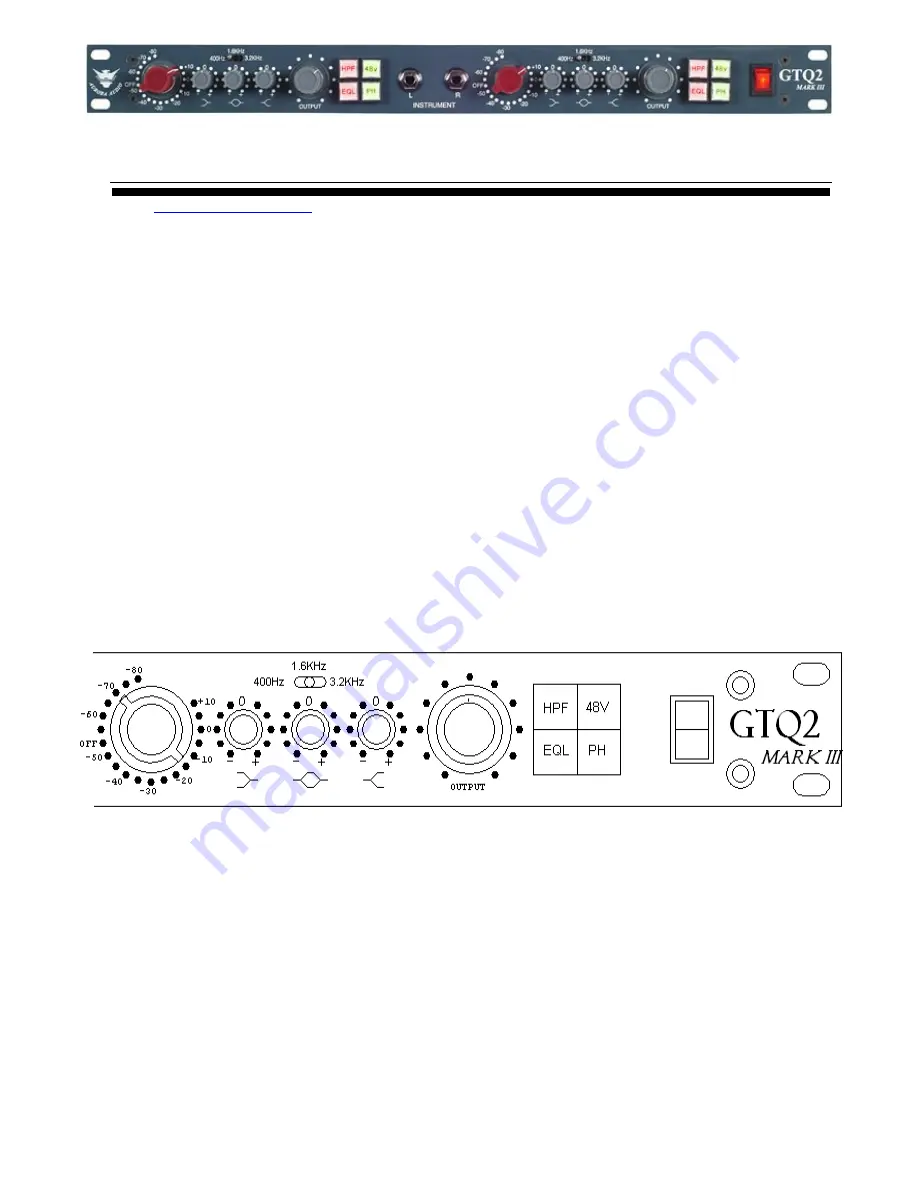 Aurora Audio GTQ2 MKIII Instruction Sheet Download Page 1