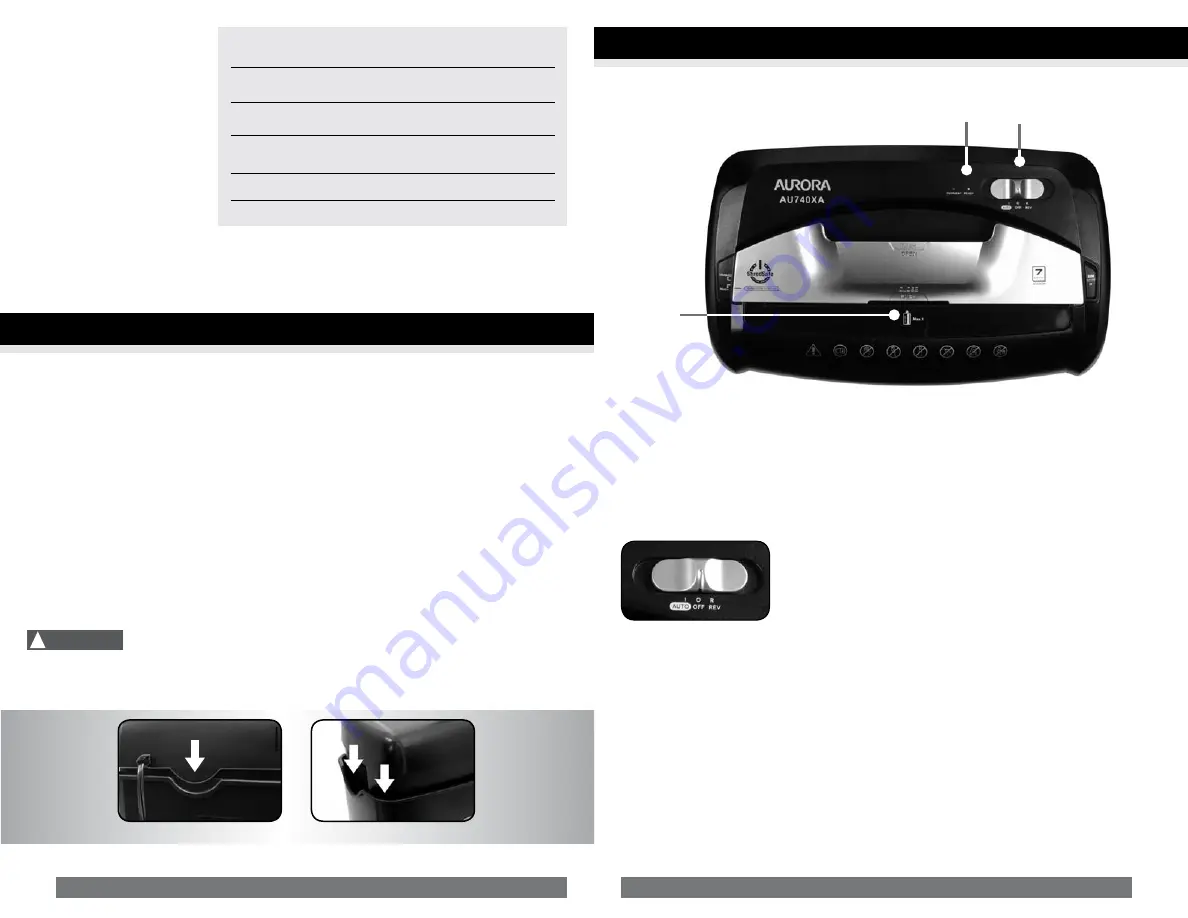 Aurora ShredSafe AU740XA User Manual Download Page 12