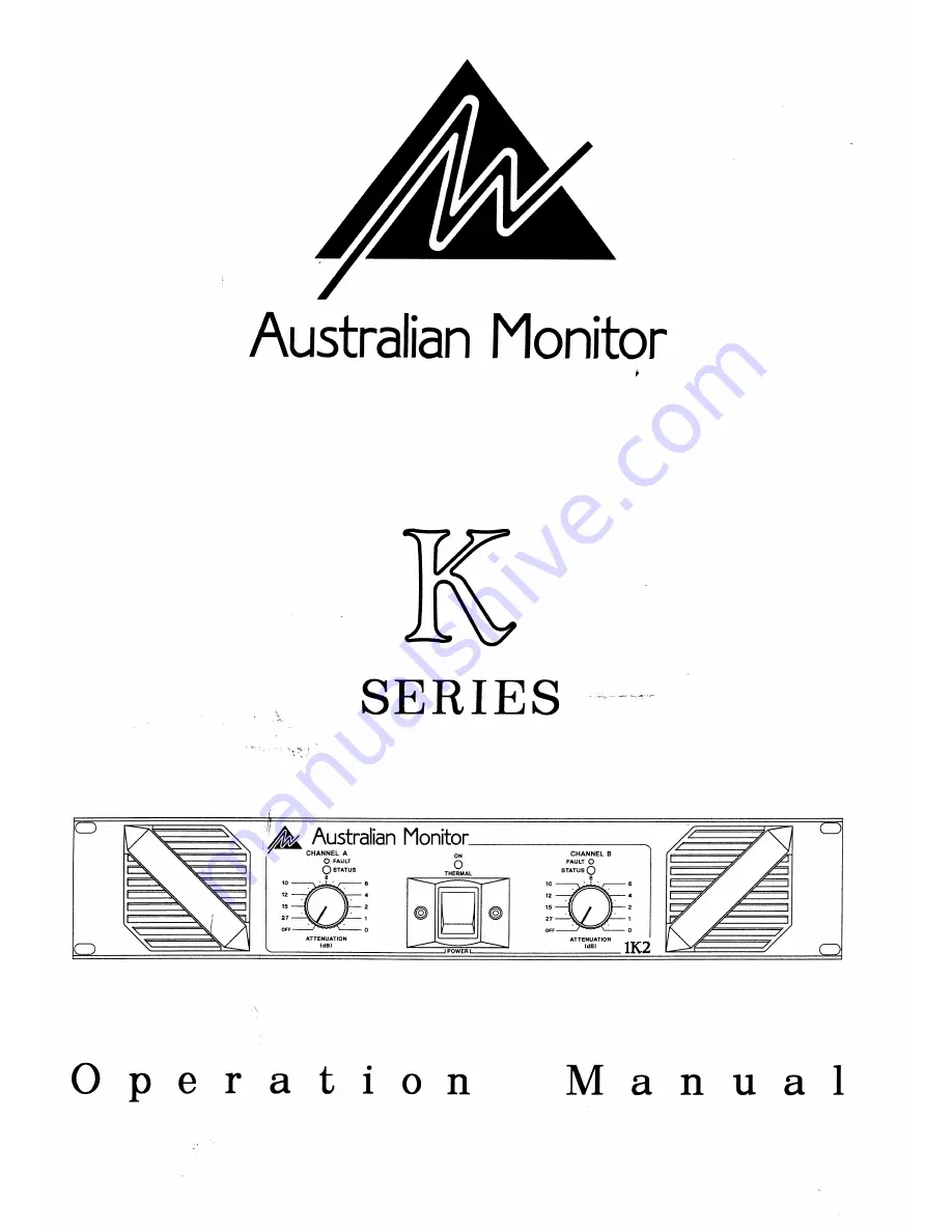 AUSTRALIAN MONITOR 1K2 - Manual Download Page 1