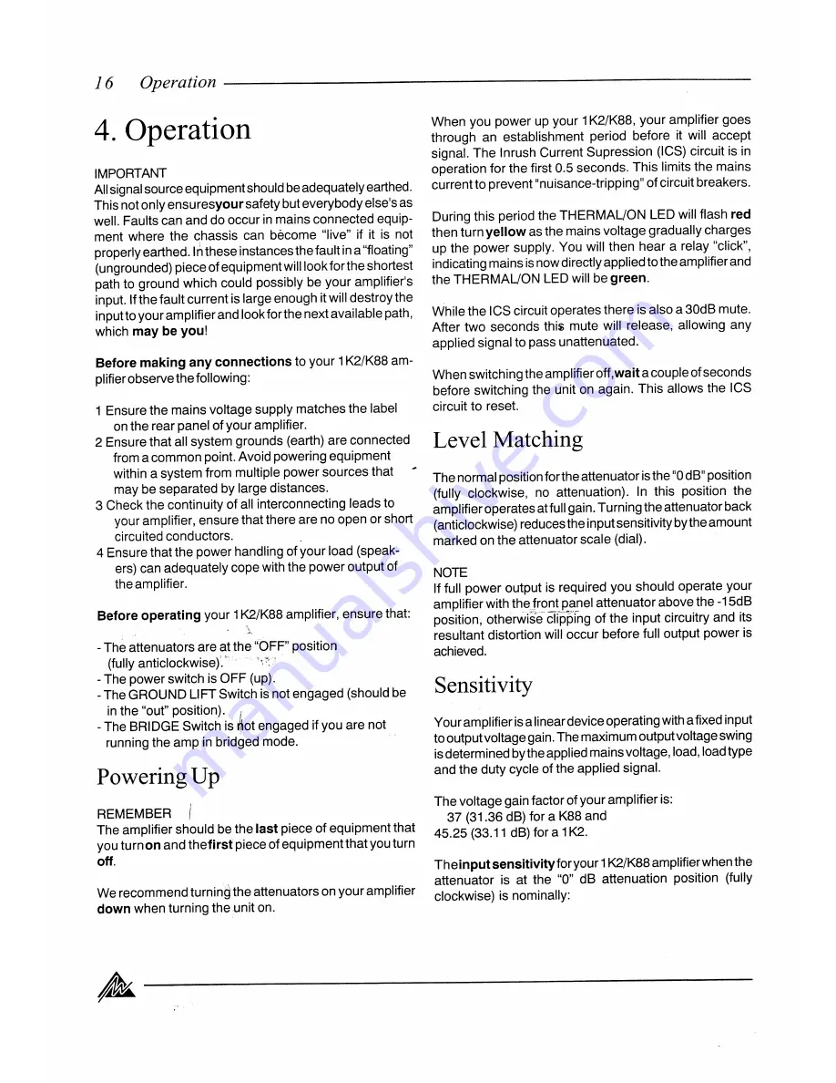 AUSTRALIAN MONITOR 1K2 - Manual Download Page 16