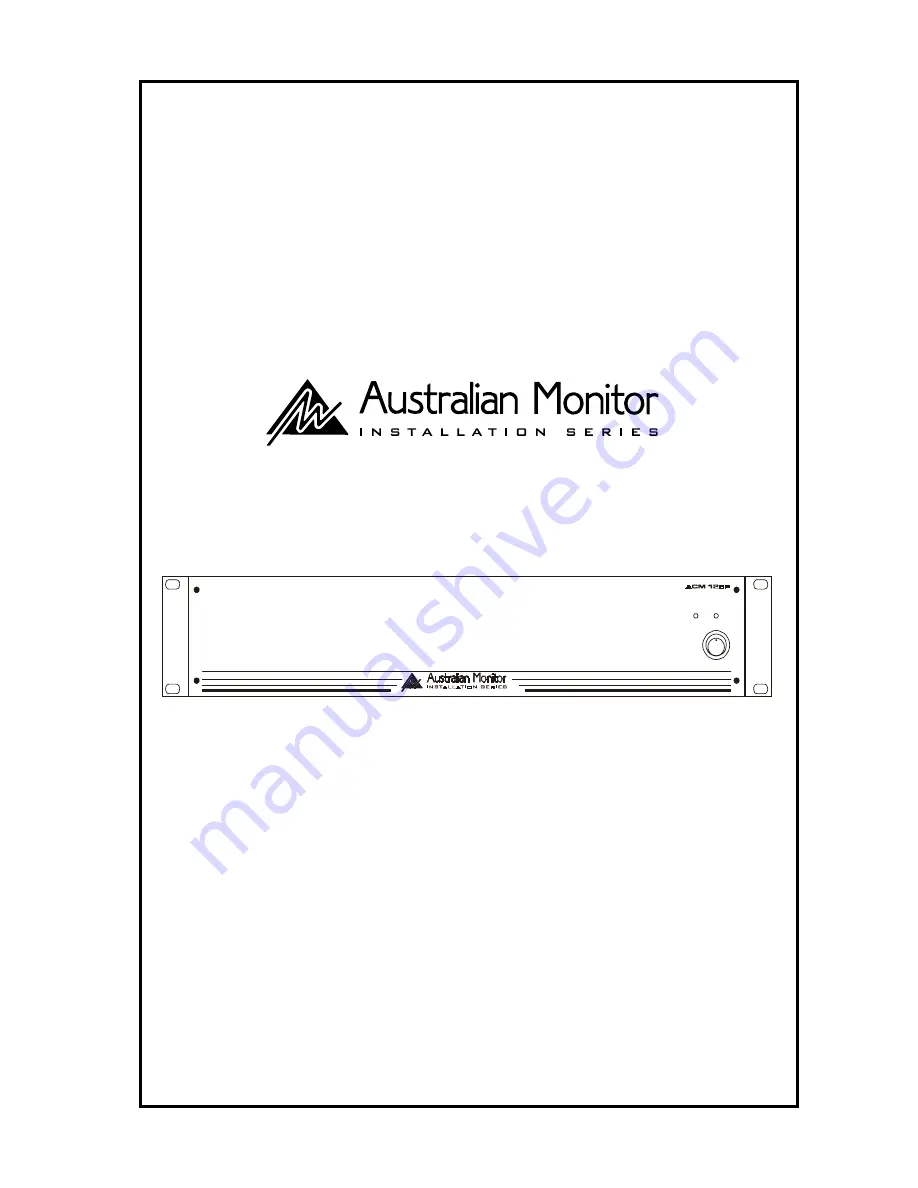 AUSTRALIAN MONITOR ACM120P Скачать руководство пользователя страница 1