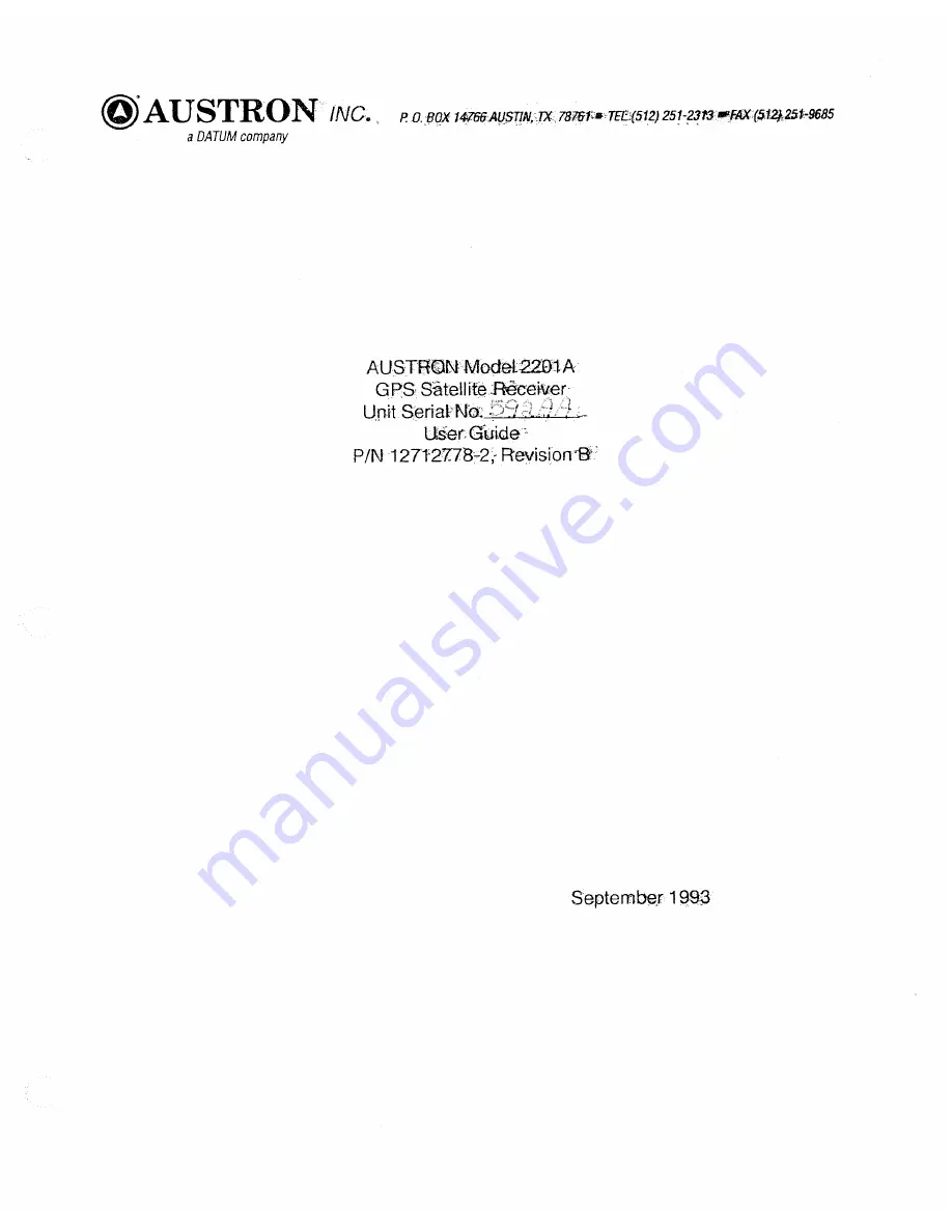 Austron 2201A User Manual Download Page 1