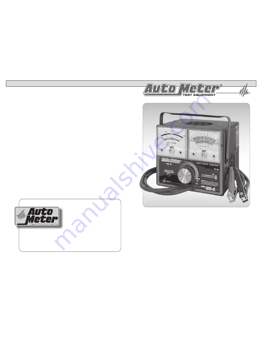 Auto Meter SB-52 Instruction Manual Download Page 1