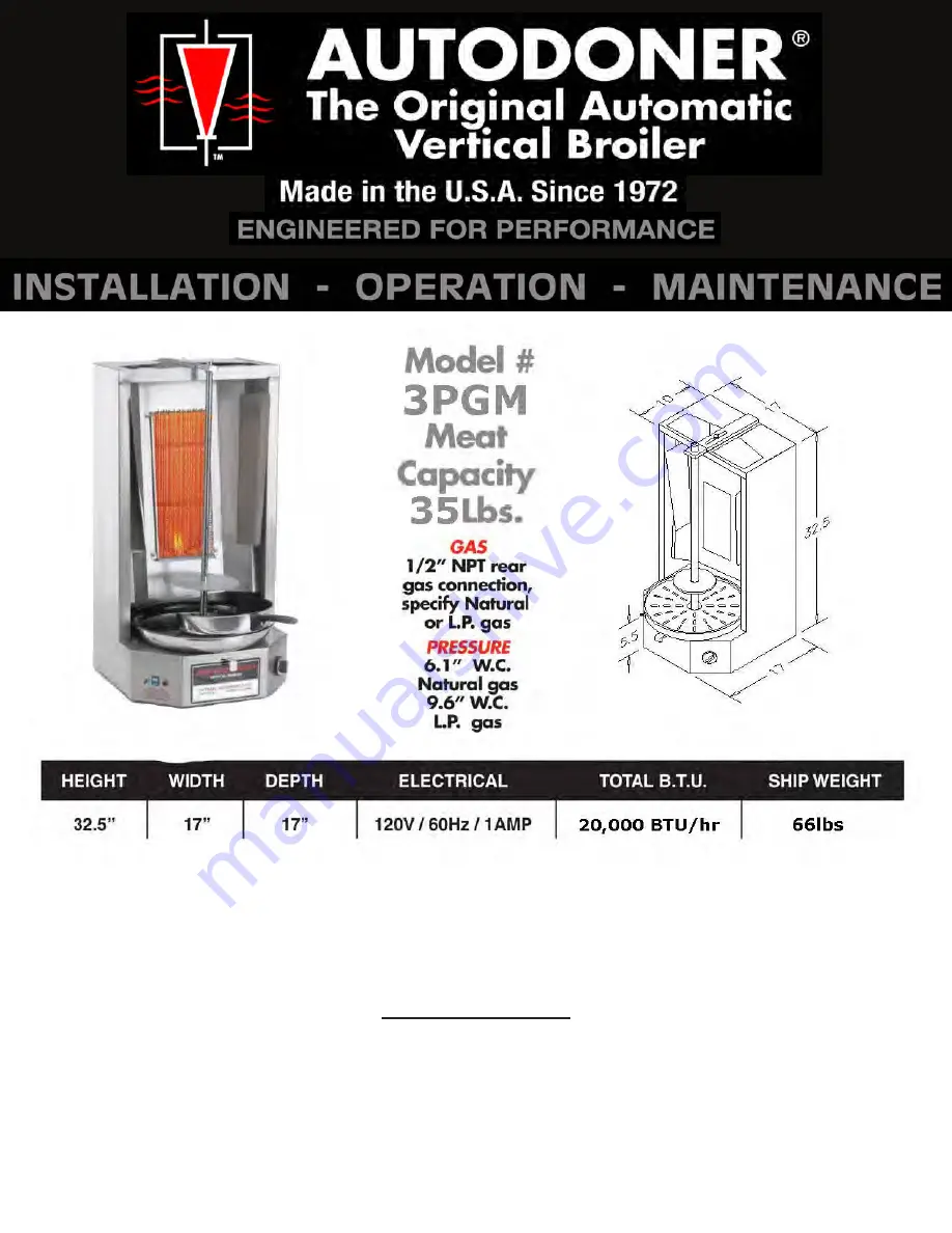 Autodoner 3PGM Installation Operation & Maintenance Download Page 1