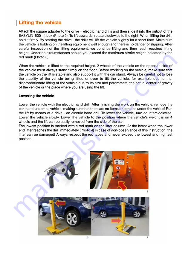 AUTOLIFT PRODUCTION EASYLift 1500 Manual Download Page 6