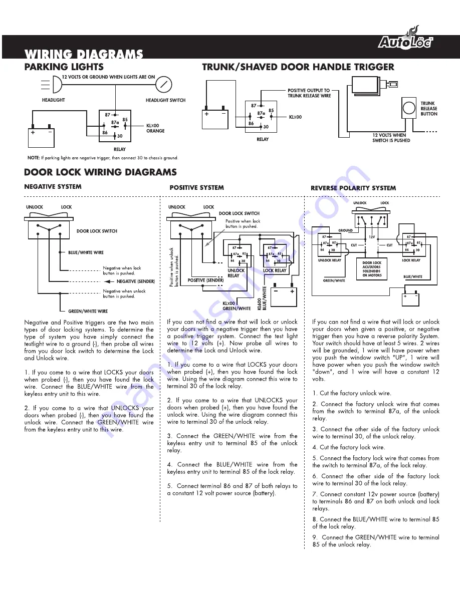 AutoLoc KL400 User Manual And Installation Manual Download Page 2