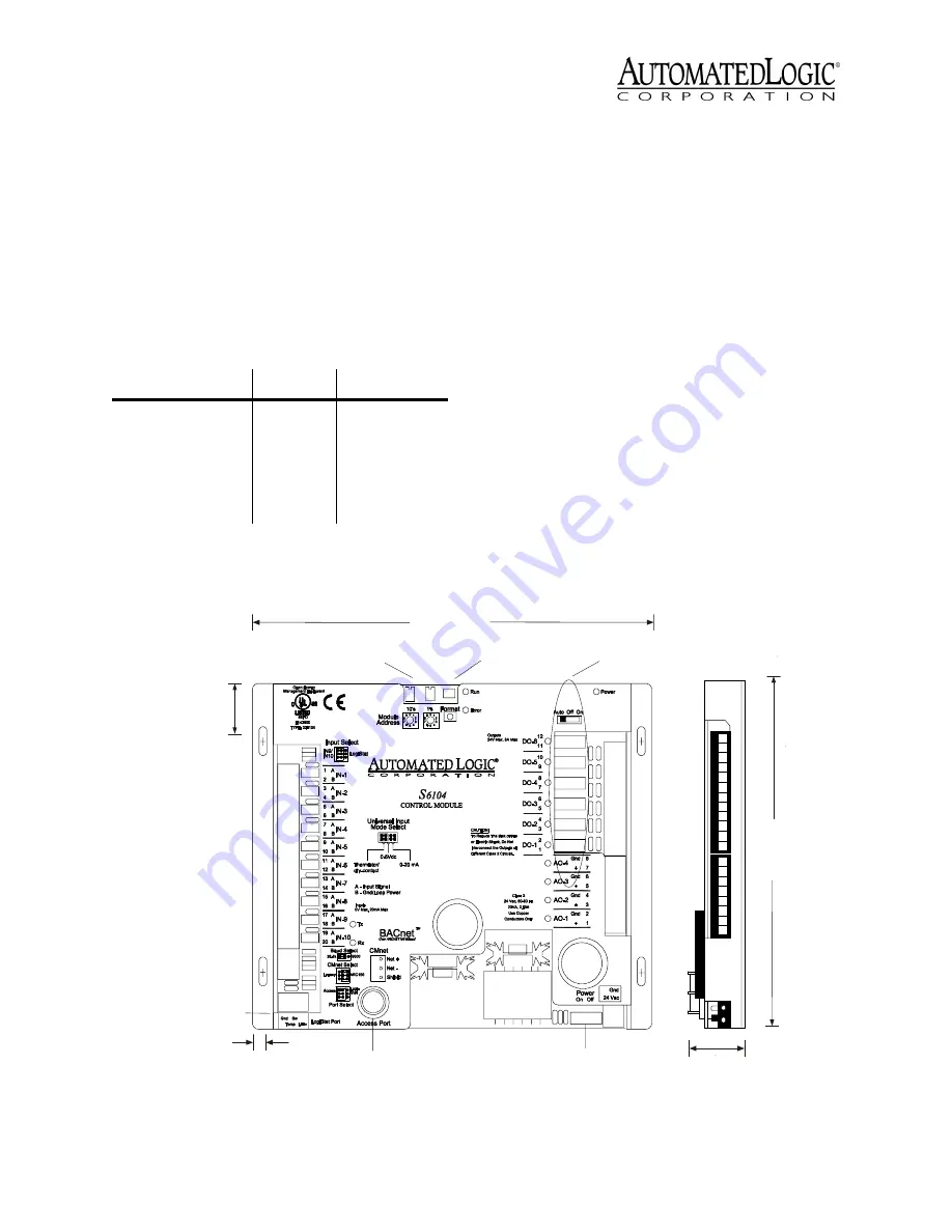 Automated Logic S6104 Technical Instructions Download Page 2