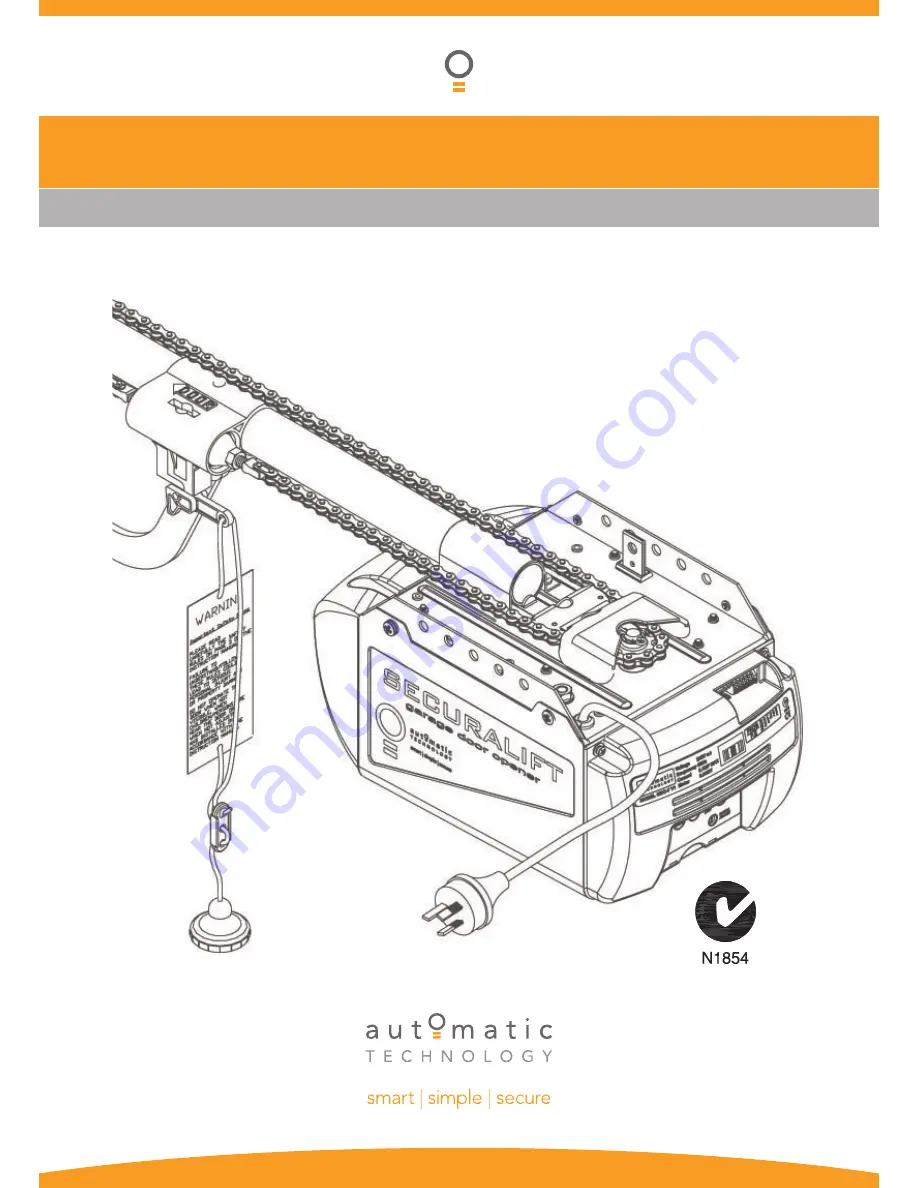 Automatic Technology SecuraLift GDO-7V1 Owner'S Installation Instructions Manual Download Page 1