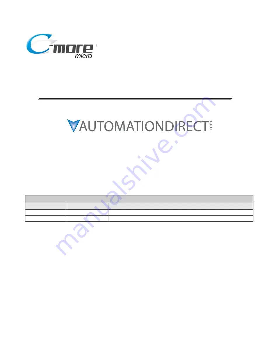 Automation Direct C-more EA1-T4CL Скачать руководство пользователя страница 2