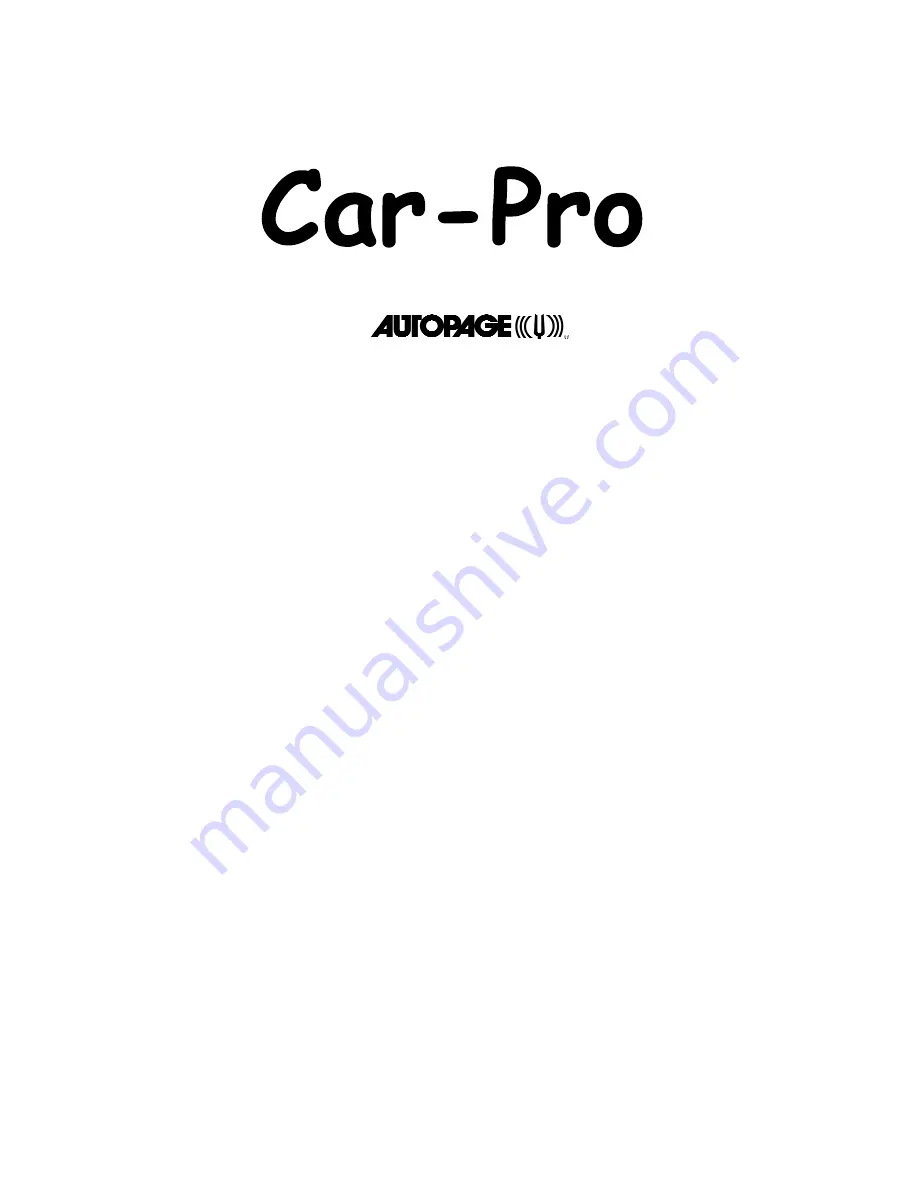 Autopage Car-Pro CPX-RS2 Installation Manual Download Page 1