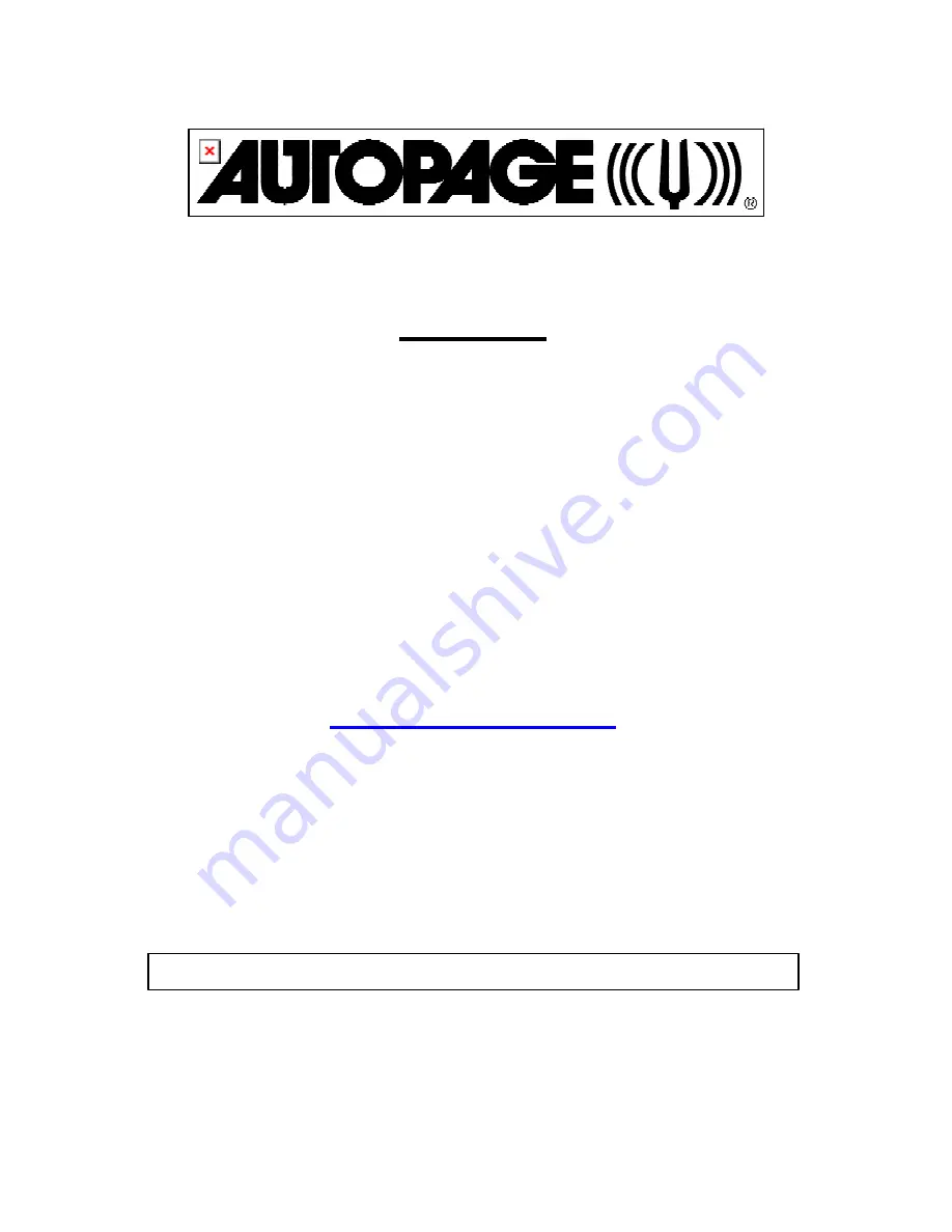 Autopage RS-601 Operation Manual Download Page 1