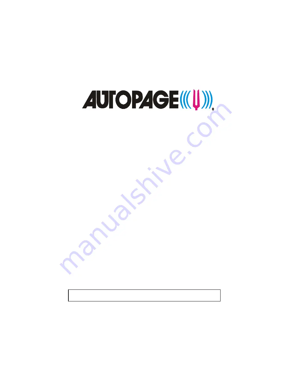 Autopage RS-610 Operation Manual Download Page 1