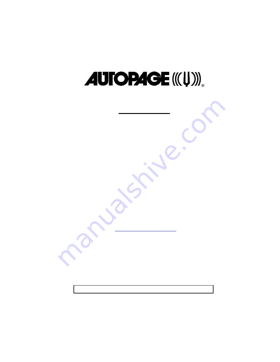 Autopage RS-900LCD Operation Manual Download Page 1