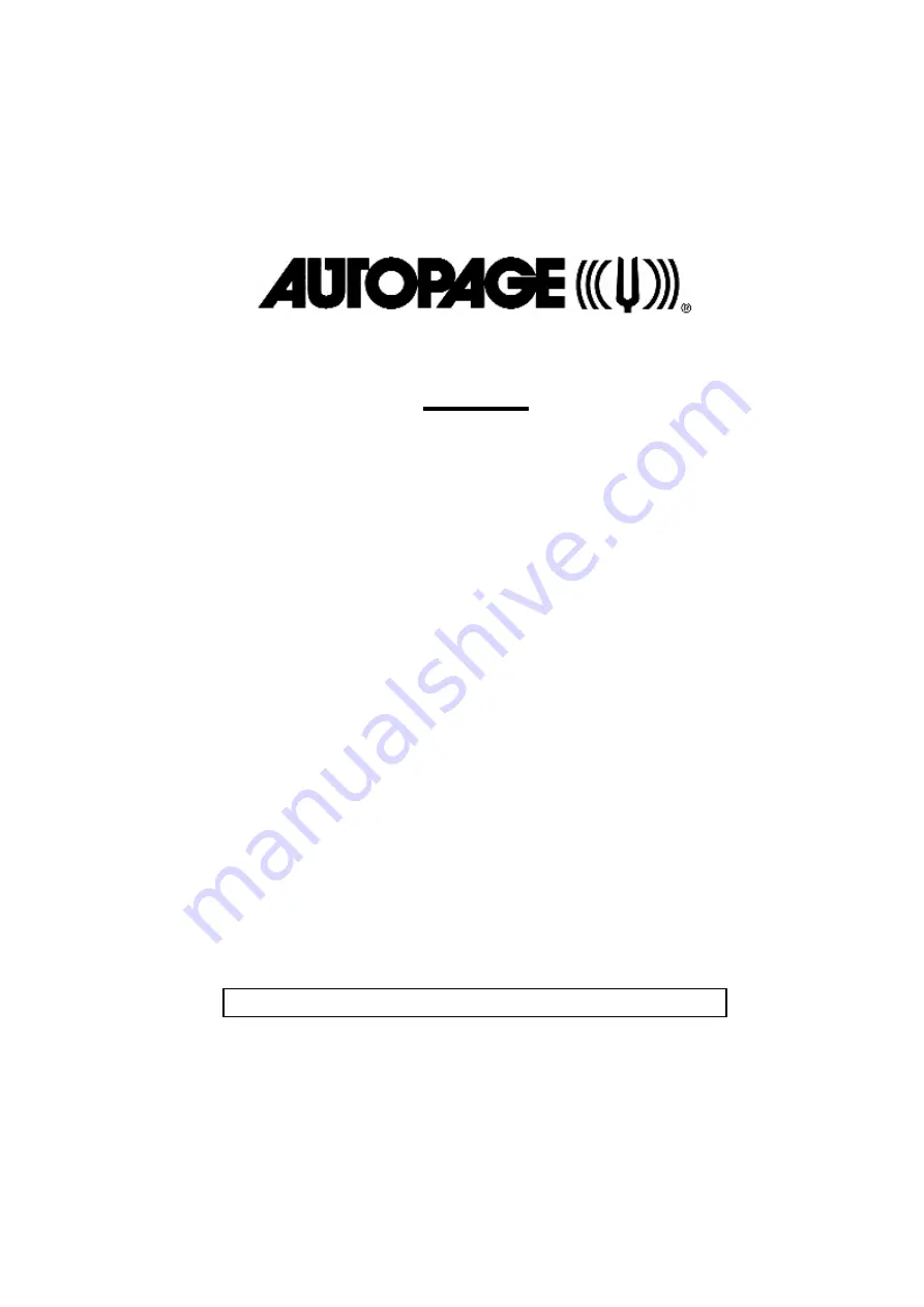 Autopage TRX96 Operation Manual Download Page 1