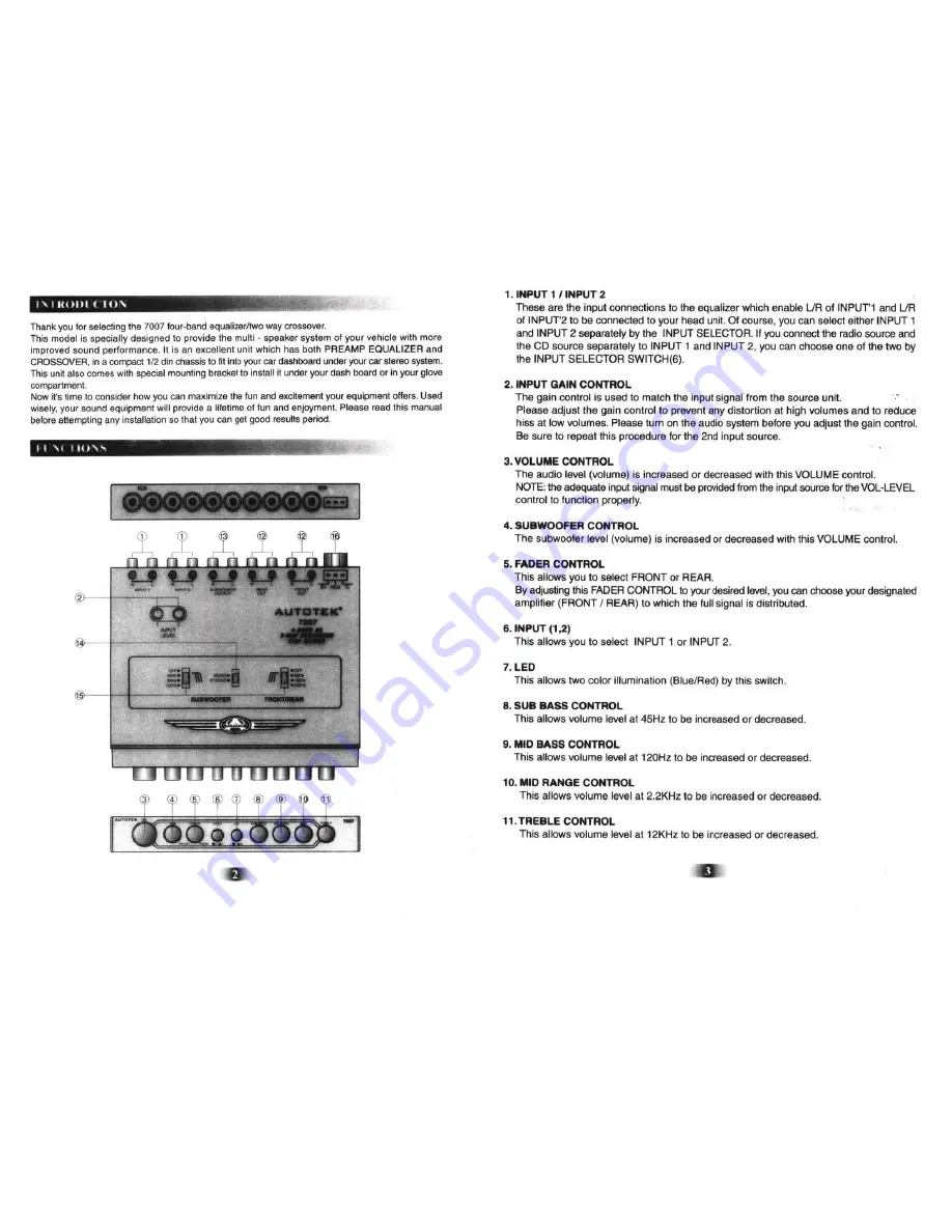 Autotek 7007 Instruction Manual Download Page 2