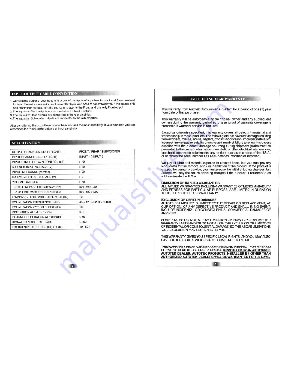 Autotek 7007 Instruction Manual Download Page 5