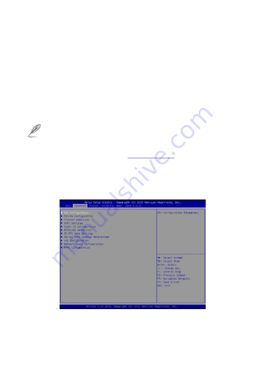 Avalue Technology BMX-T540 Quick Reference Manual Download Page 20