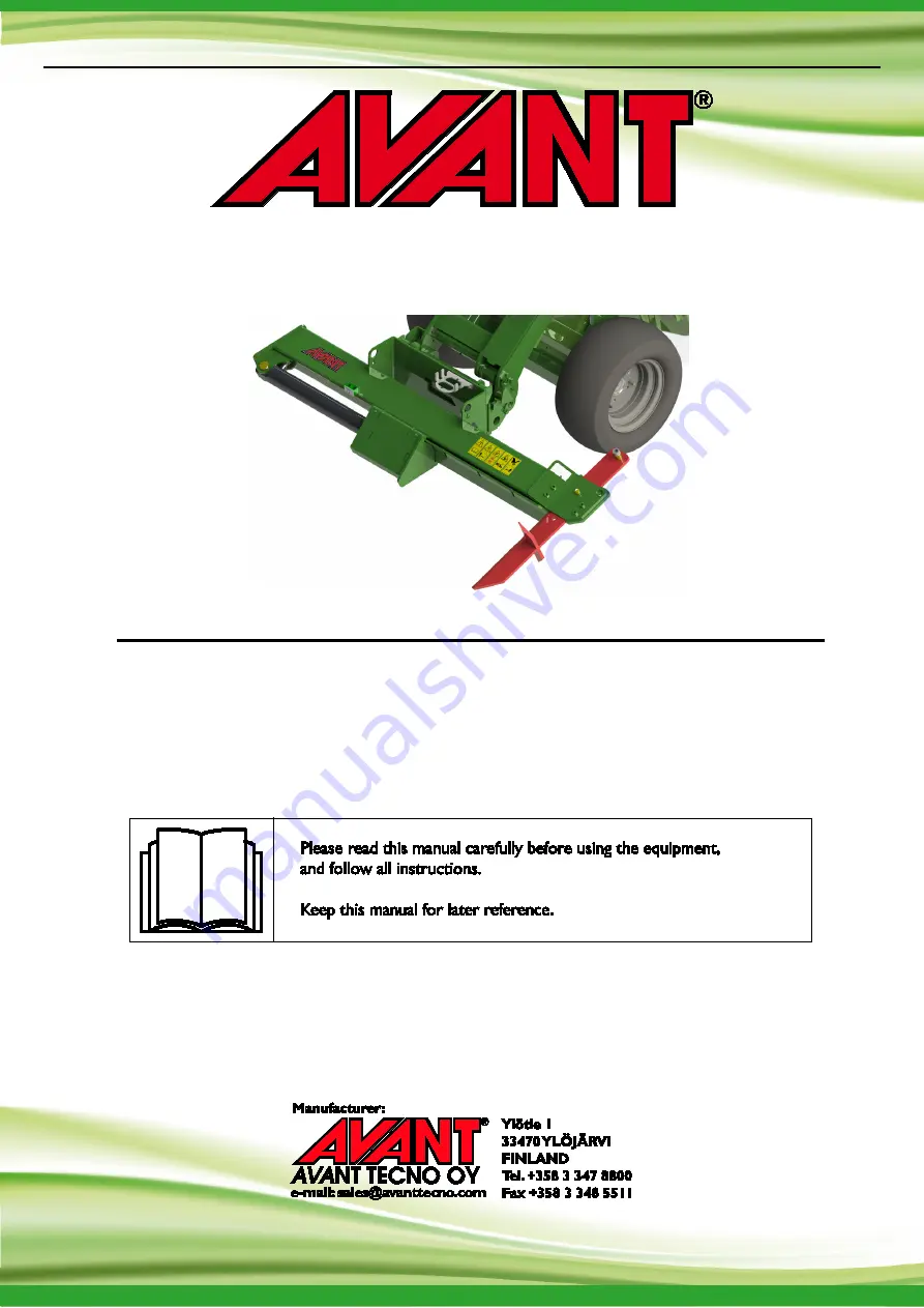 AVANT 650 Operator'S Manual For Attachment Download Page 1