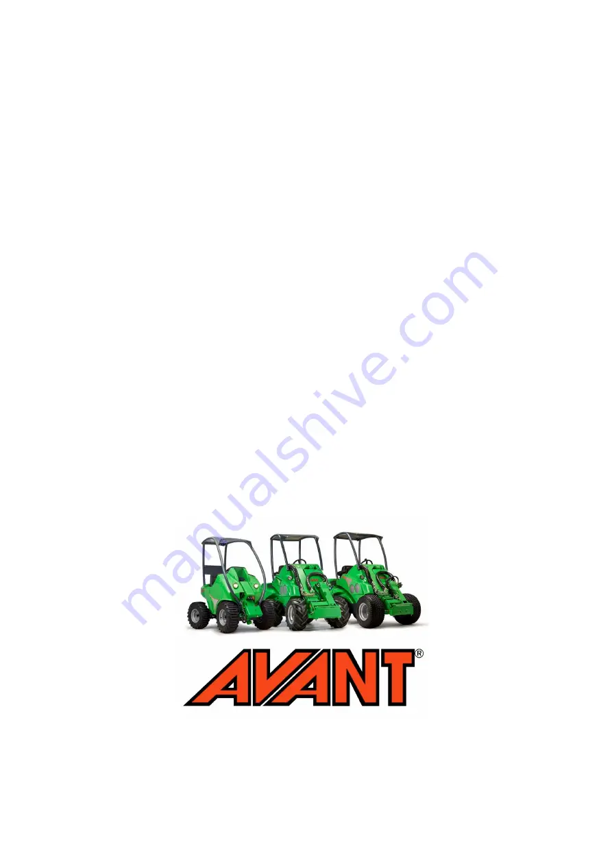 AVANT A21102 Operator'S Manual Download Page 16