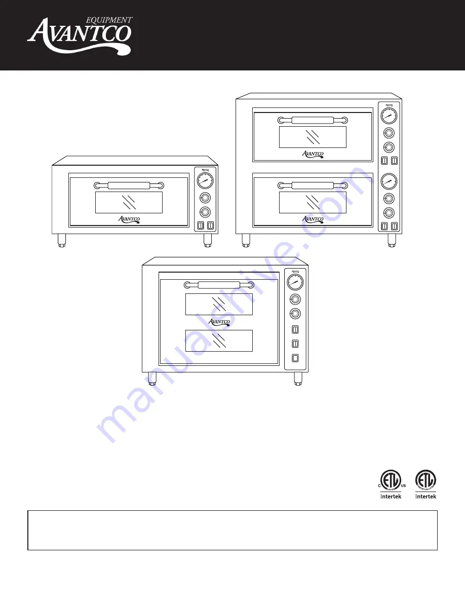 Avantco Equipment 177DPO18DD User Manual Download Page 1