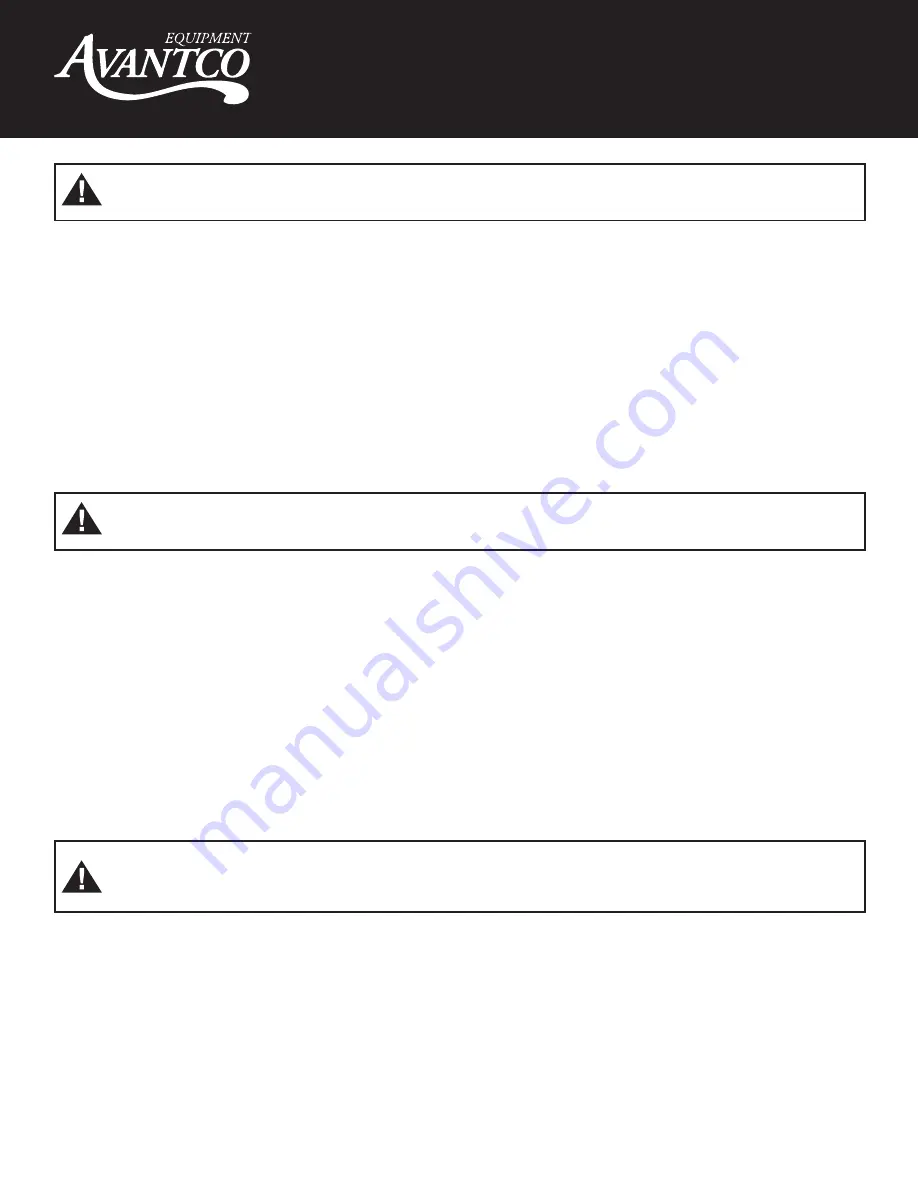 Avantco Equipment 177IC3500 User Manual Download Page 3