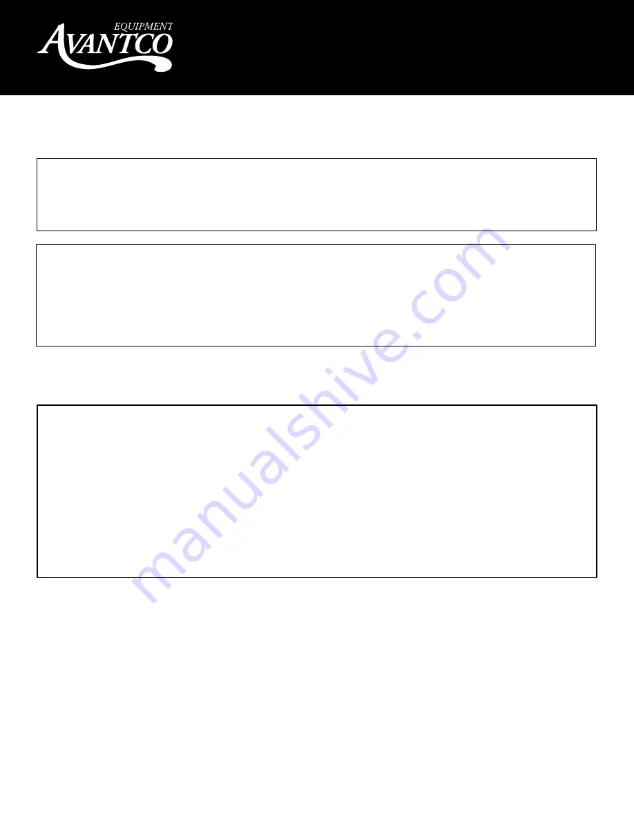 Avantco FF300 User Manual Download Page 5