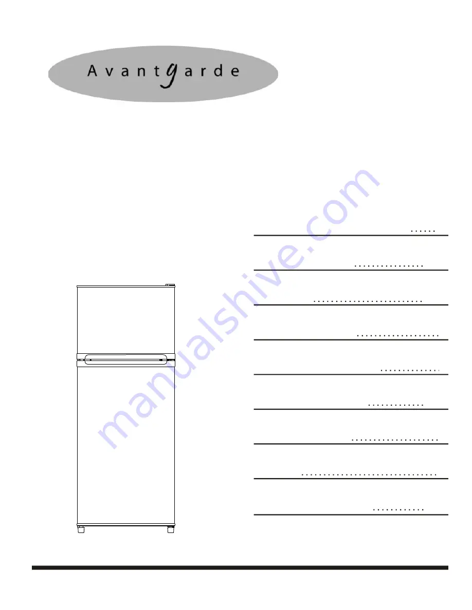 Avantgarde ARA2120W Use & Care Manual Download Page 1