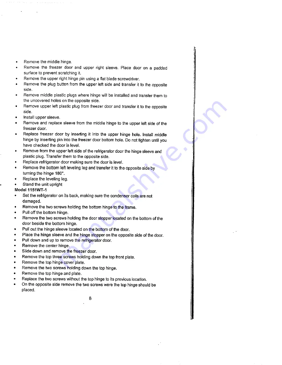 Avanti 1151WT-1 Instruction Manual Download Page 8