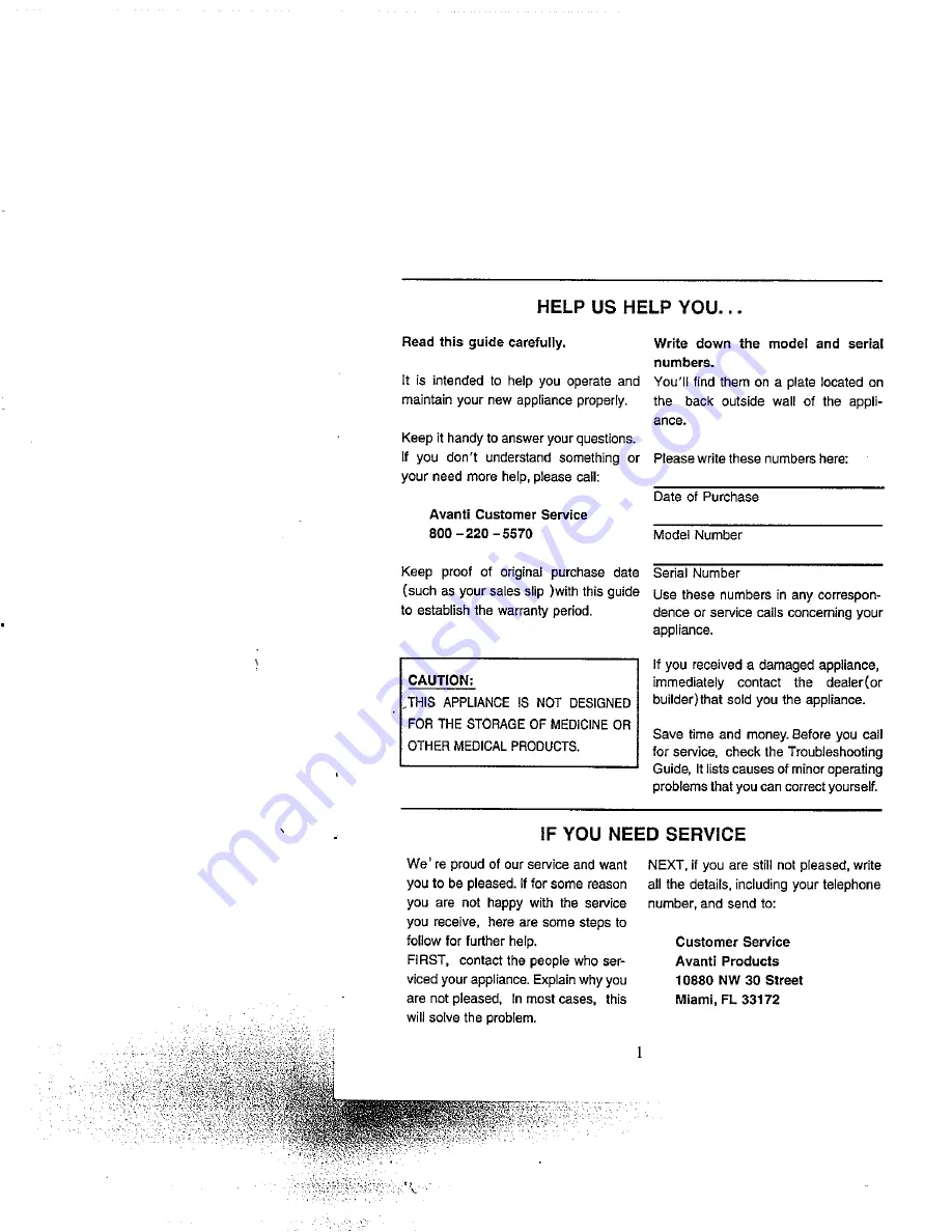 Avanti 18 CYB Instruction Manual Download Page 3