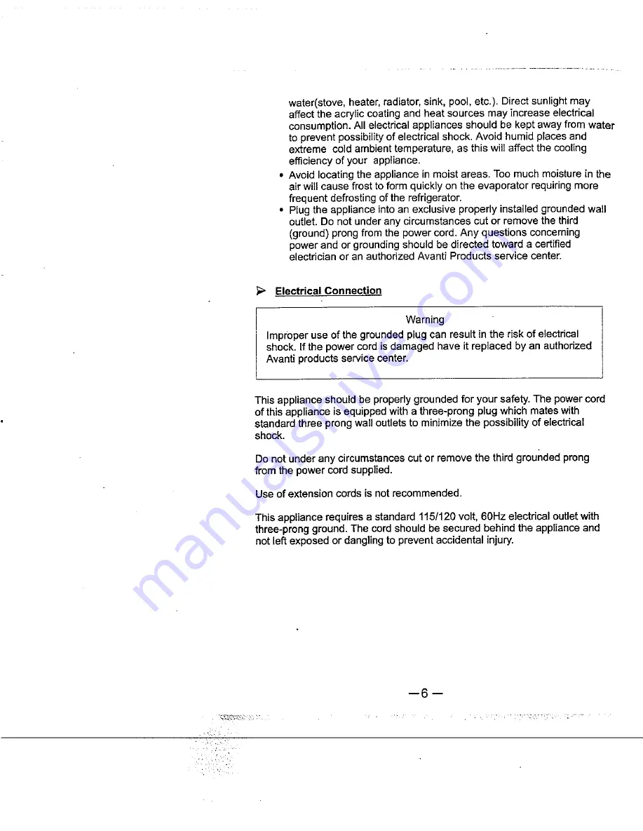 Avanti 18EYC Instruction Manual Download Page 7