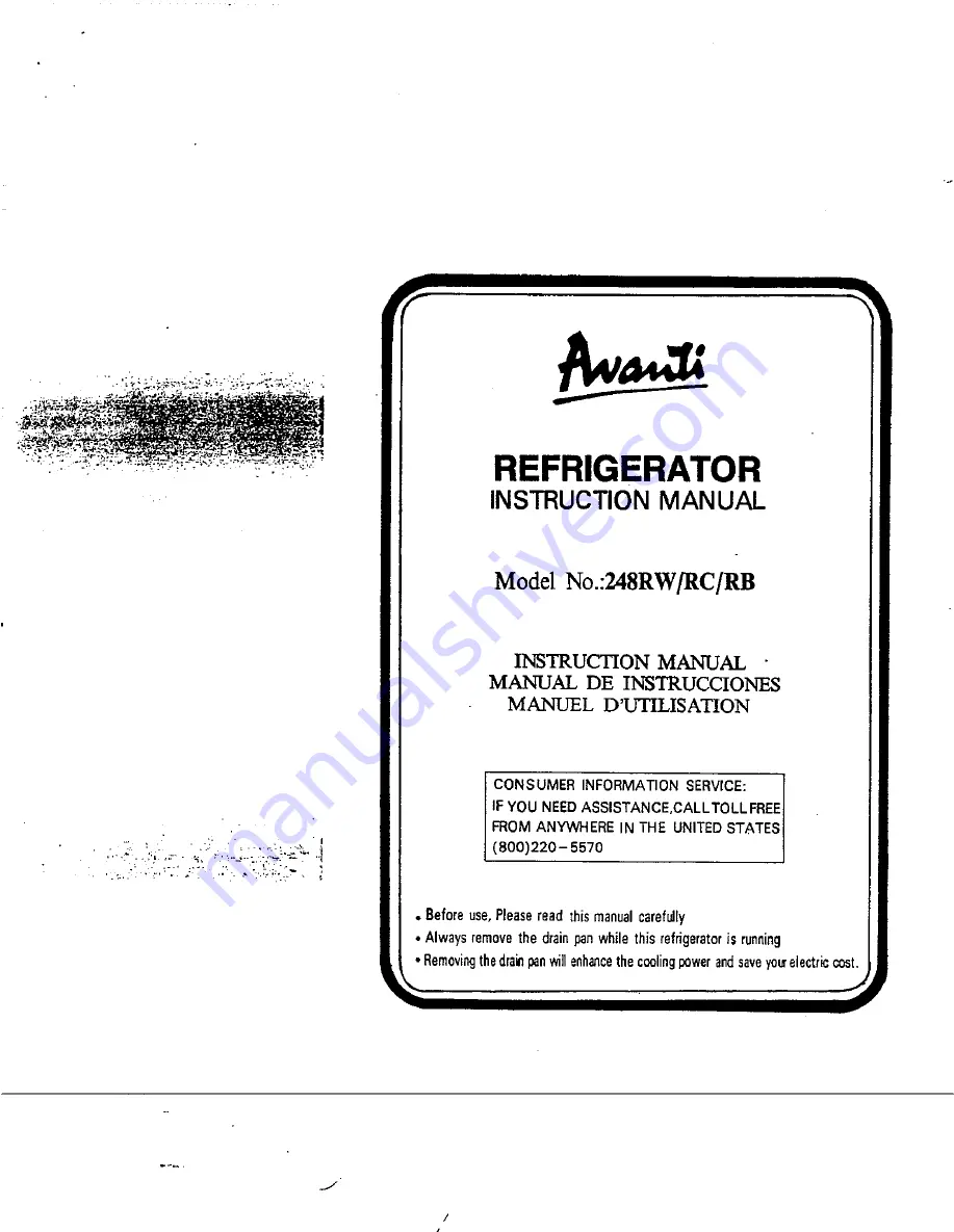 Avanti 248RB Instruction Manual Download Page 1