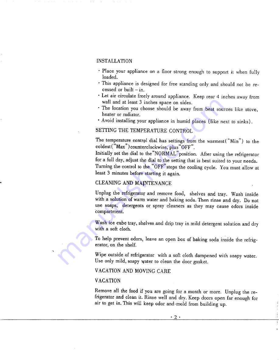 Avanti 249SYB Instruction Manual Download Page 3