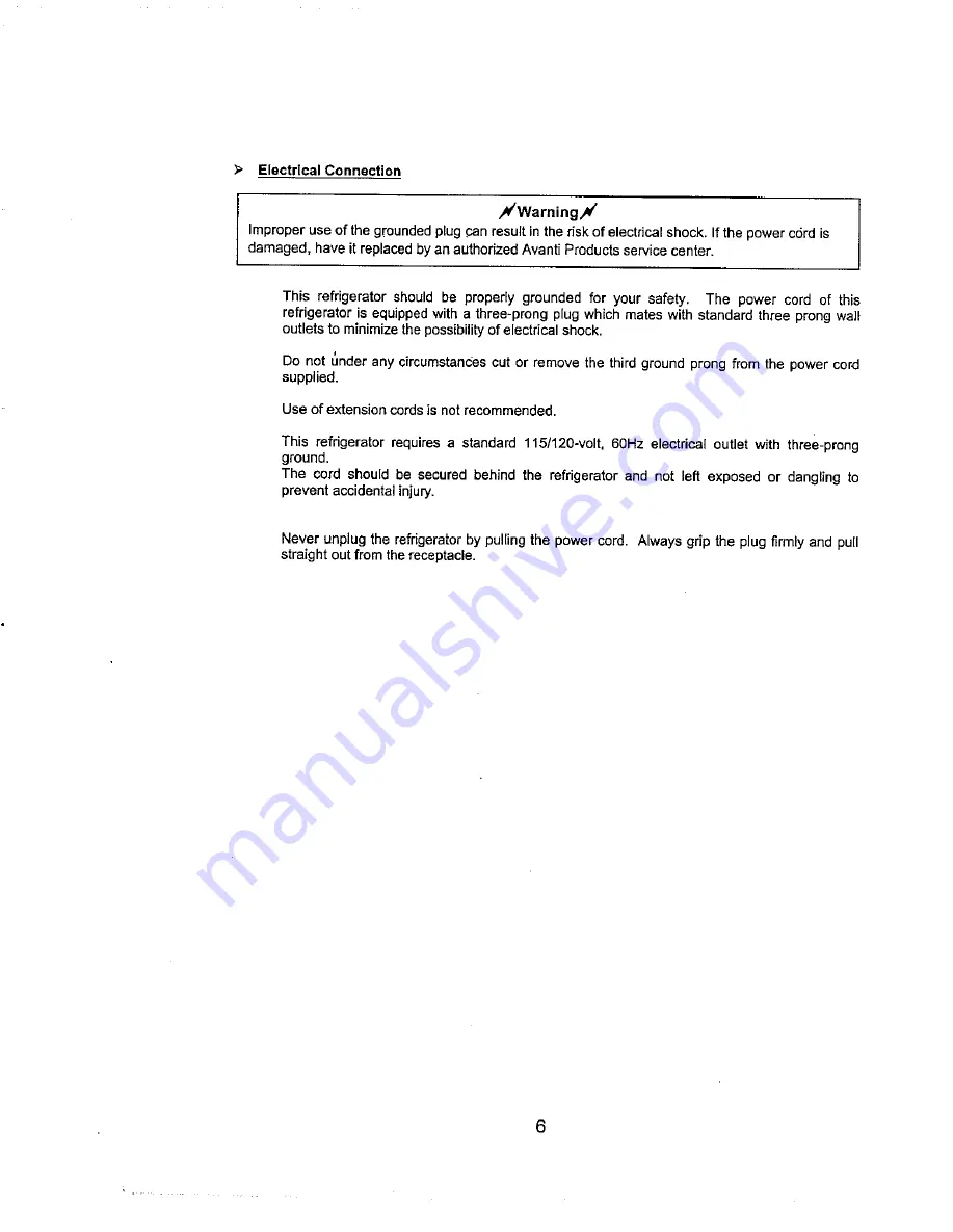 Avanti 445YW-1 Instruction Manual Download Page 7