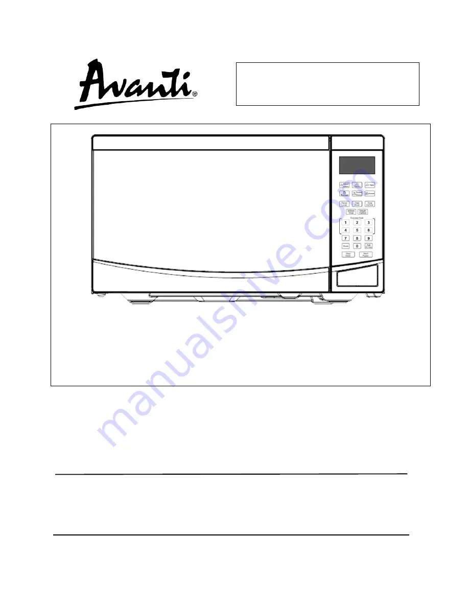 Avanti MT09V0W Скачать руководство пользователя страница 1