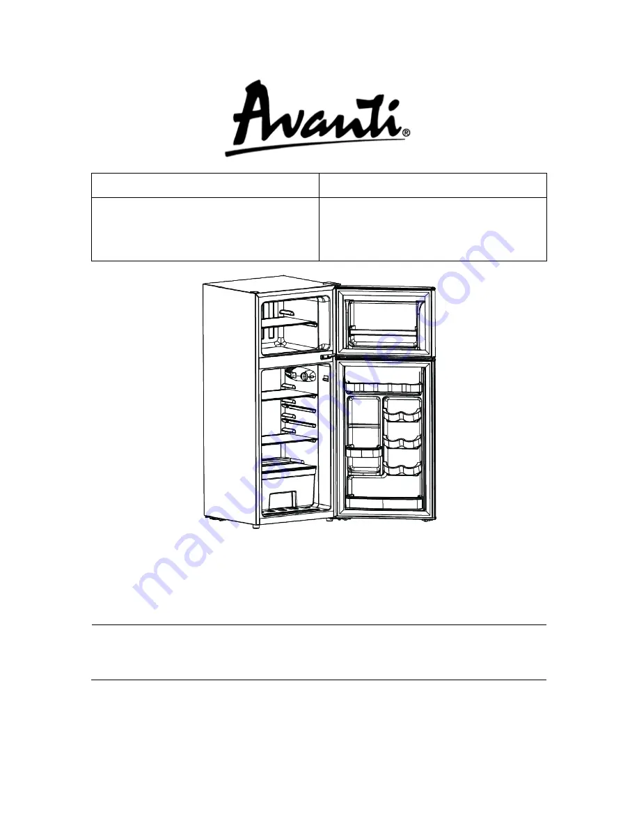 Avanti RA45B3S Instruction Manual Download Page 1