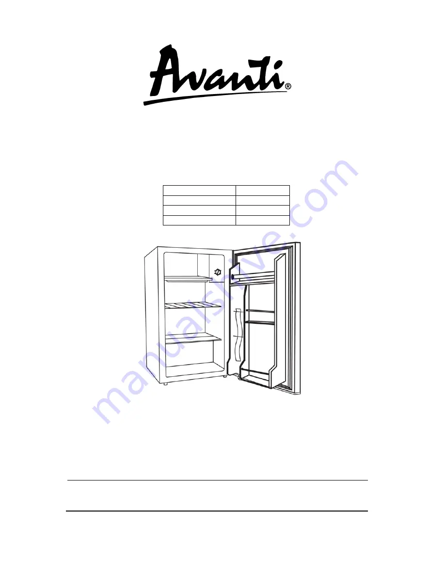 Avanti RM3420W Скачать руководство пользователя страница 1