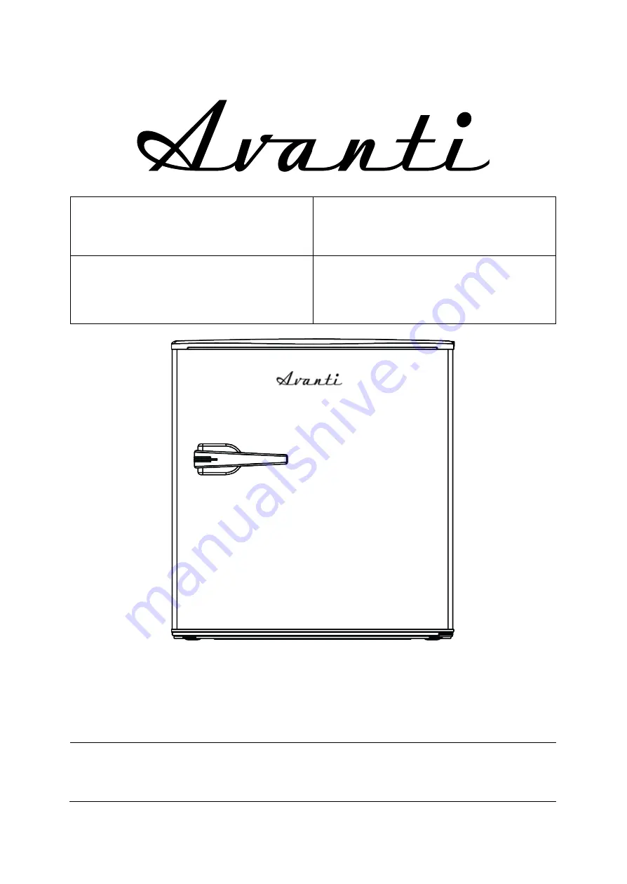 Avanti RMRC17X1B-IS Instruction Manual Download Page 1