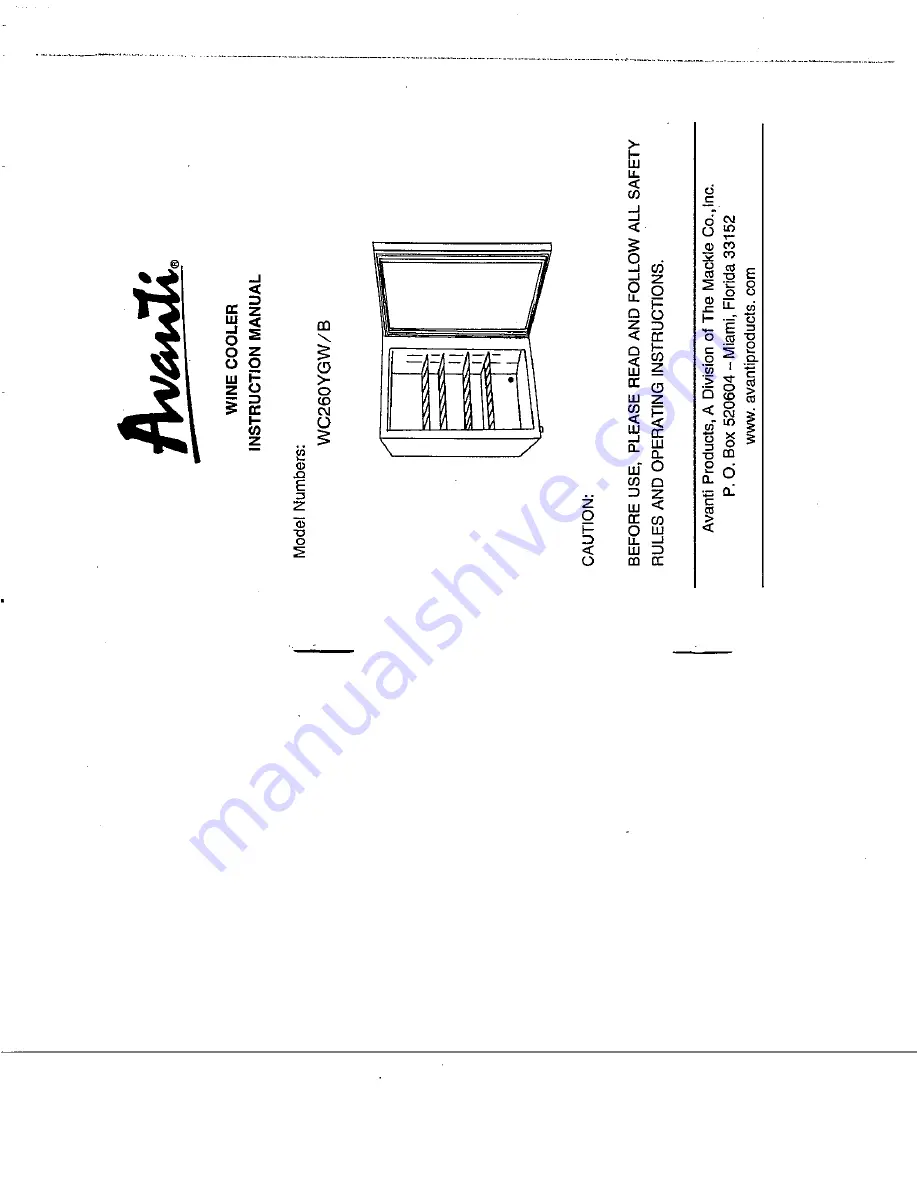 Avanti WC260YGW/B Instruction Manual Download Page 1