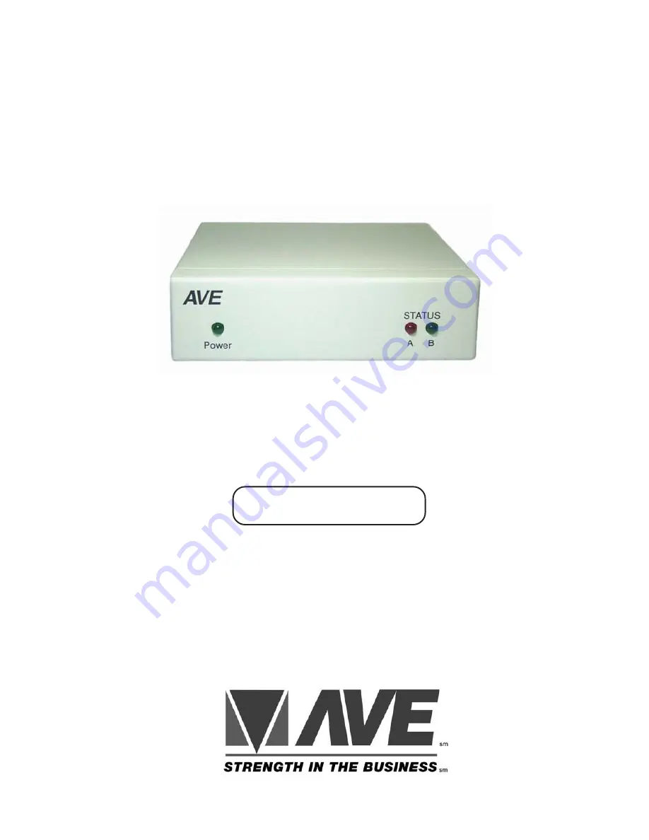 AVE HYDRA RS-485 Operation Manual Download Page 1